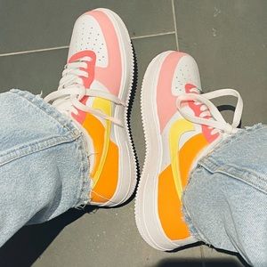 Nike Air Force 1 custom orange pink sorbet